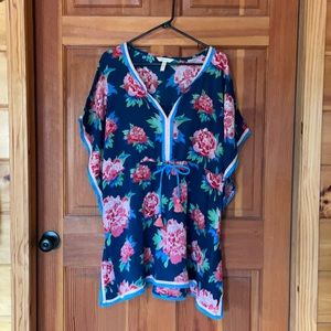 Peony print cover up